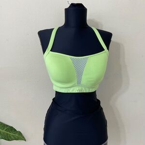 VSX Sports Women's Size 34D Lime Green Mesh center Racerback Sports Bra